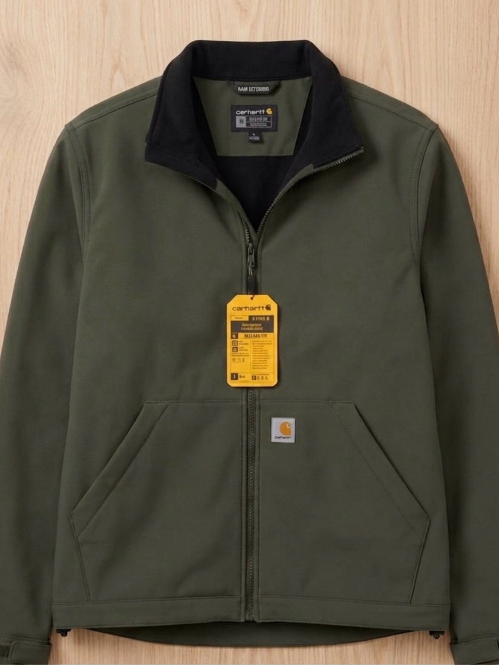 Carhartt Men's Rain Defender Relaxed Fit Softshell Work Jacket Moss Green